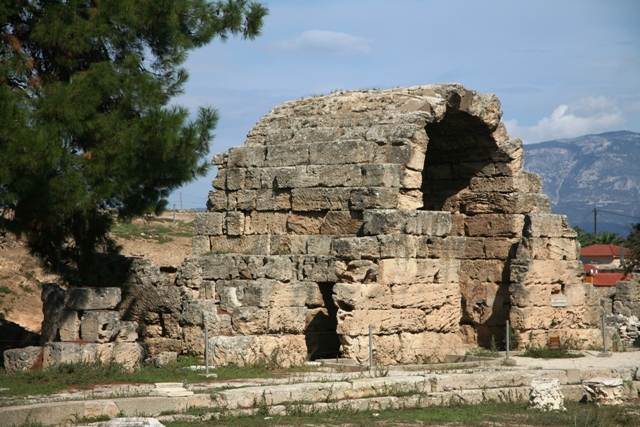Ancient Corinth - Arched entrance to one of the shops in the Agora